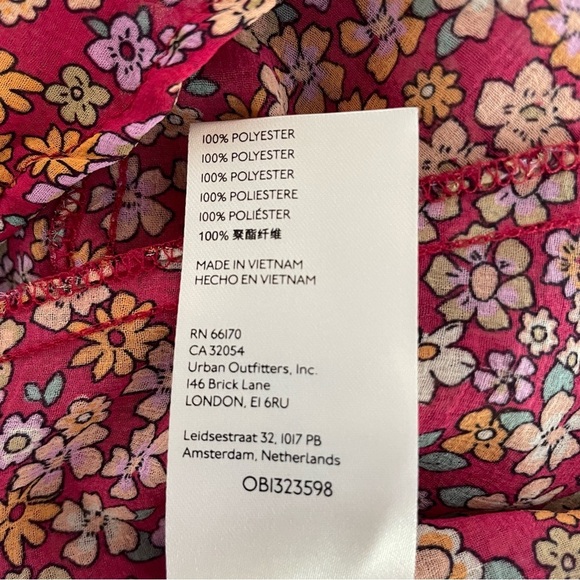 Free People Bonnie floral red orange print mini dress 37769 - Picture 11 of 14